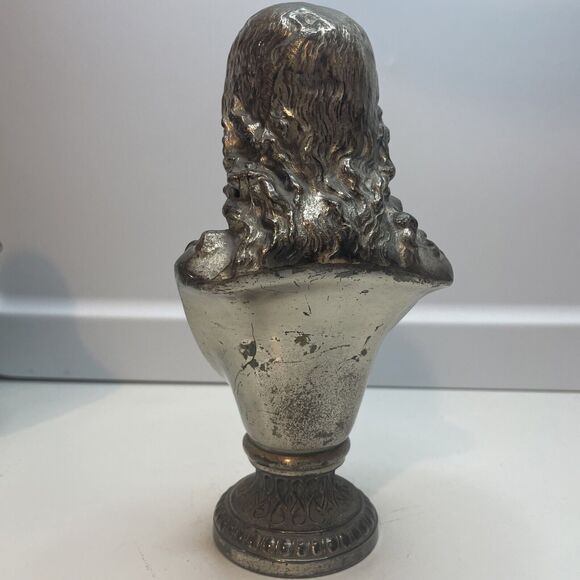 Antique Silver Plate Sacred Heart Statue Of Jesus About 7”H - Picture 5 of 9